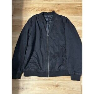 GAP Black Men's Bomber Jacket with Front Zip